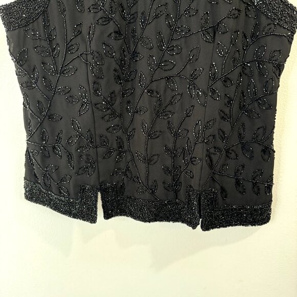 Vintage Y2K 90s Fashion Bug Shirt L Beaded Cheongsam Black Whimsygoth Asian - Picture 3 of 10